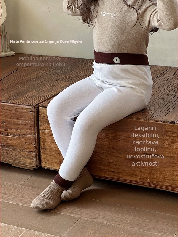 Anmiya dječje tople hlače baznog sloja od Lyocell Small Milk Skin tkanine, visoki pojas za trbuh, unisex, uzrast 3–8 godina, sadržaj Lyocell 44,5%, bez otvora na preponama.