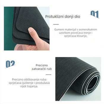 Velika podloga za miš s prirodnim kaučukom i Jiaji platnom, protivklizna, toplinski prijenos, moguć ispis logotipa