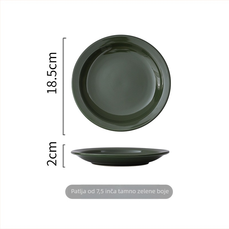 Yayu plosnati porcelanski tanjur – okruglog oblika, pogodan za mikrovalnu, s otisnutim logom