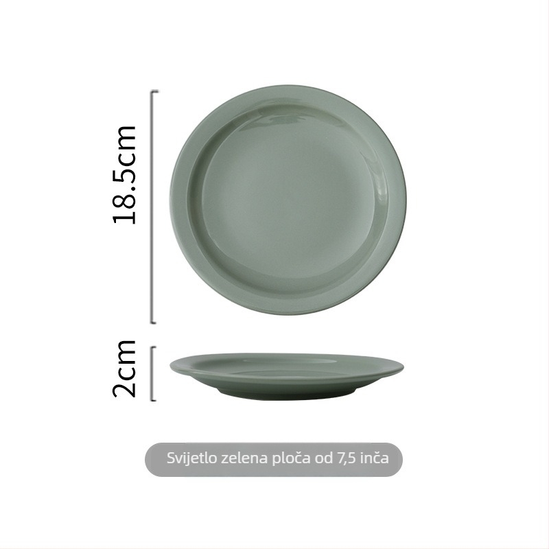 Yayu plosnati porcelanski tanjur – okruglog oblika, pogodan za mikrovalnu, s otisnutim logom