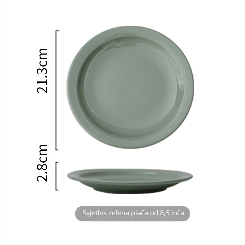 Yayu plosnati porcelanski tanjur – okruglog oblika, pogodan za mikrovalnu, s otisnutim logom