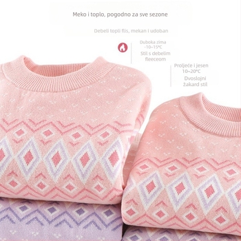 Dječji prugasti pleteni džemper od 100% pamuka, okrugli izrez, dugi rukavi, za dobnu skupinu 3–8 godina