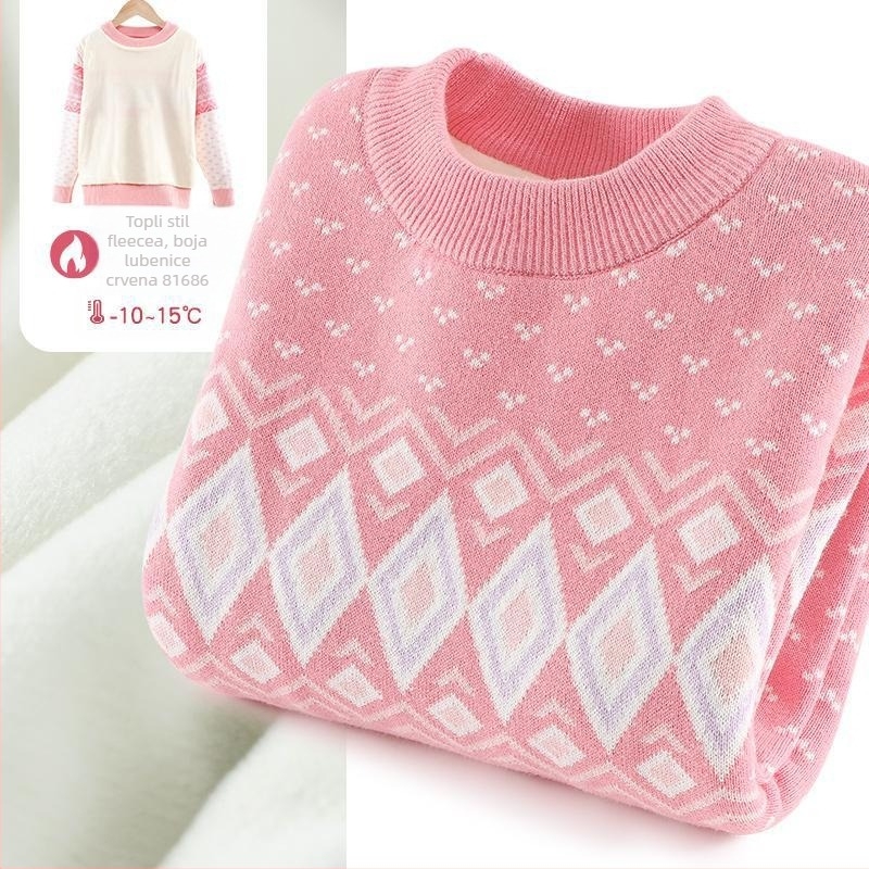 Dječji prugasti pleteni džemper od 100% pamuka, okrugli izrez, dugi rukavi, za dobnu skupinu 3–8 godina