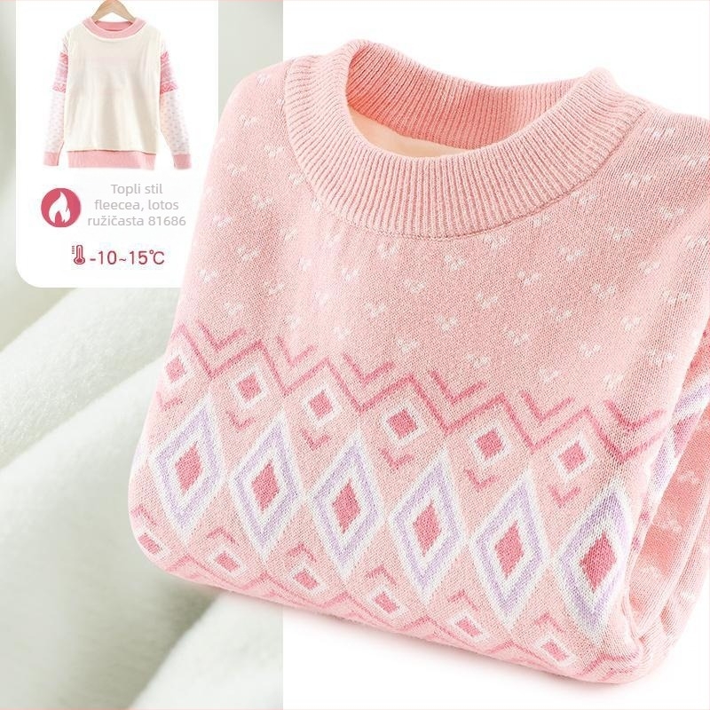 Dječji prugasti pleteni džemper od 100% pamuka, okrugli izrez, dugi rukavi, za dobnu skupinu 3–8 godina