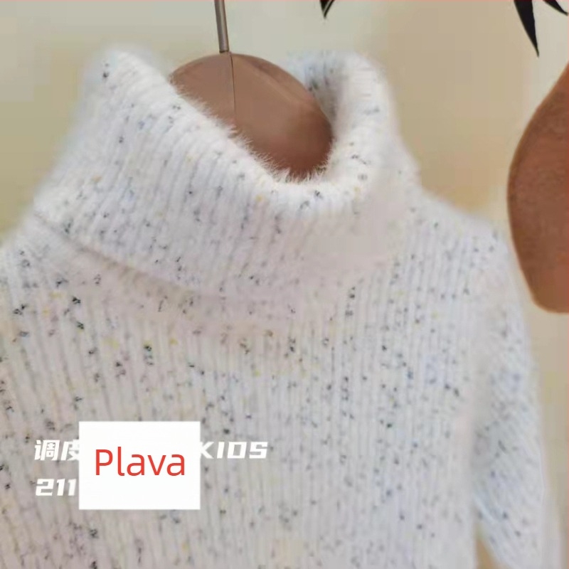 Dječji džemper od norkine dlake, korejskog stila, visok ovratnik, debeli pleteni materijal, 100% norka, za djecu 3-8 godina