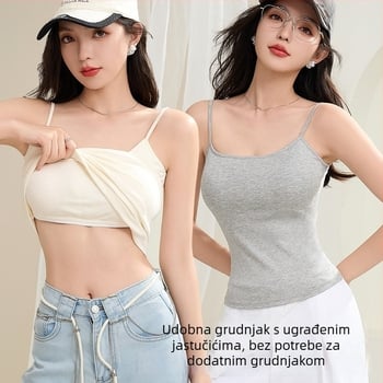 Ženski camisole top, street-hipster stil, kratka duljina, visoka elastičnost, viskozno vlakno, sadržaj viskoze 90–95%