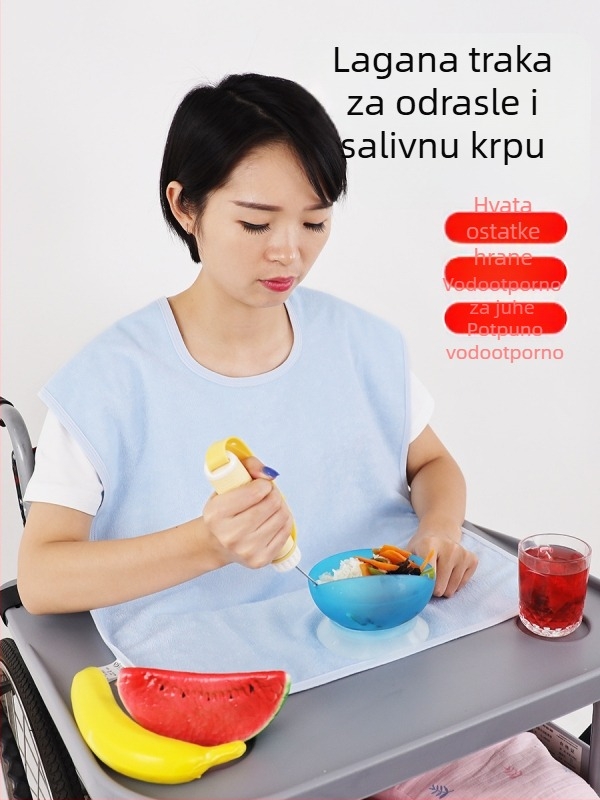 TPU vodootporni odrasli bib od bambusovih vlakana – mekan i udoban, za jelo, unisex