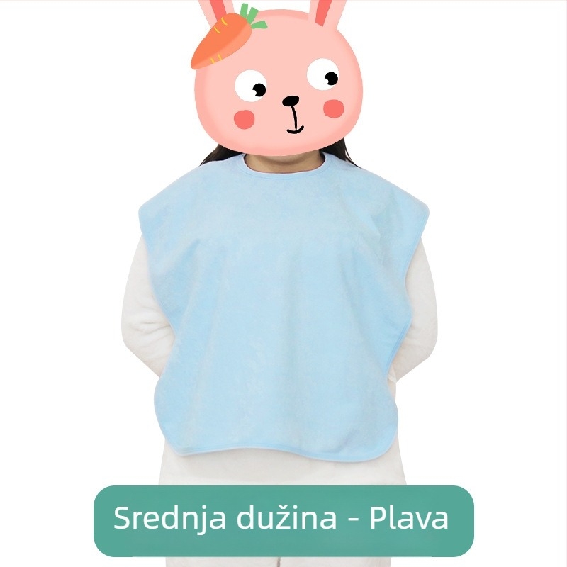 TPU vodootporni odrasli bib od bambusovih vlakana – mekan i udoban, za jelo, unisex