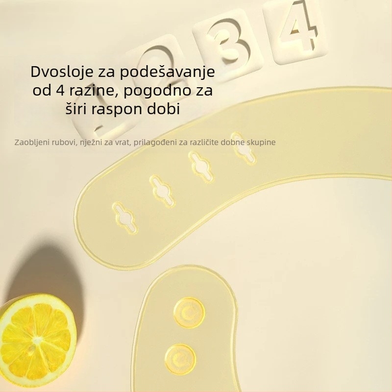 Silikonska dječja kragna za hranjenje, vodootporna i otporna na prljavštinu, lagana i kompaktna, s karikaturnim uzorkom, za dojenčad i malu djecu
