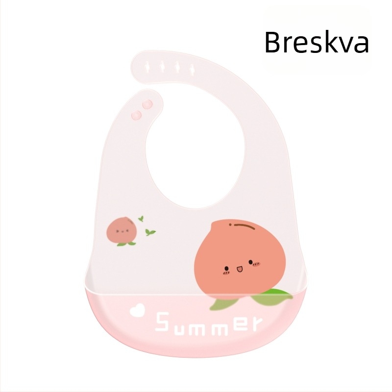 Silikonska dječja kragna za hranjenje, vodootporna i otporna na prljavštinu, lagana i kompaktna, s karikaturnim uzorkom, za dojenčad i malu djecu