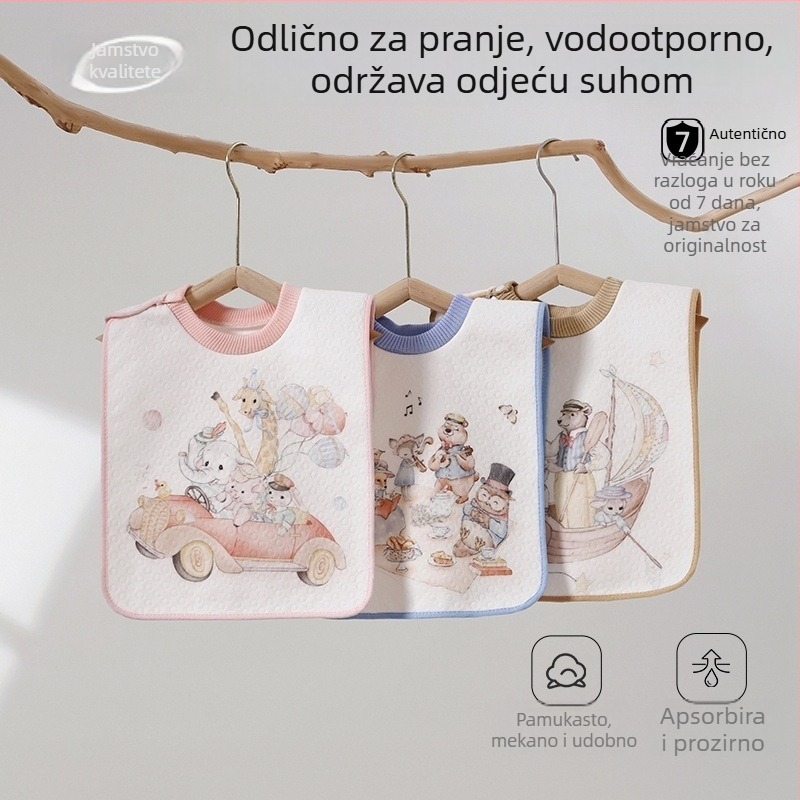 Dječji salivnik od 100% pamuka, vodootporan, četiri godišnja doba, za uzrast 3–8 godina, uzorci crtani/životi/cvijeće