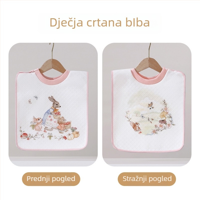 Dječji salivnik od 100% pamuka, vodootporan, četiri godišnja doba, za uzrast 3–8 godina, uzorci crtani/životi/cvijeće