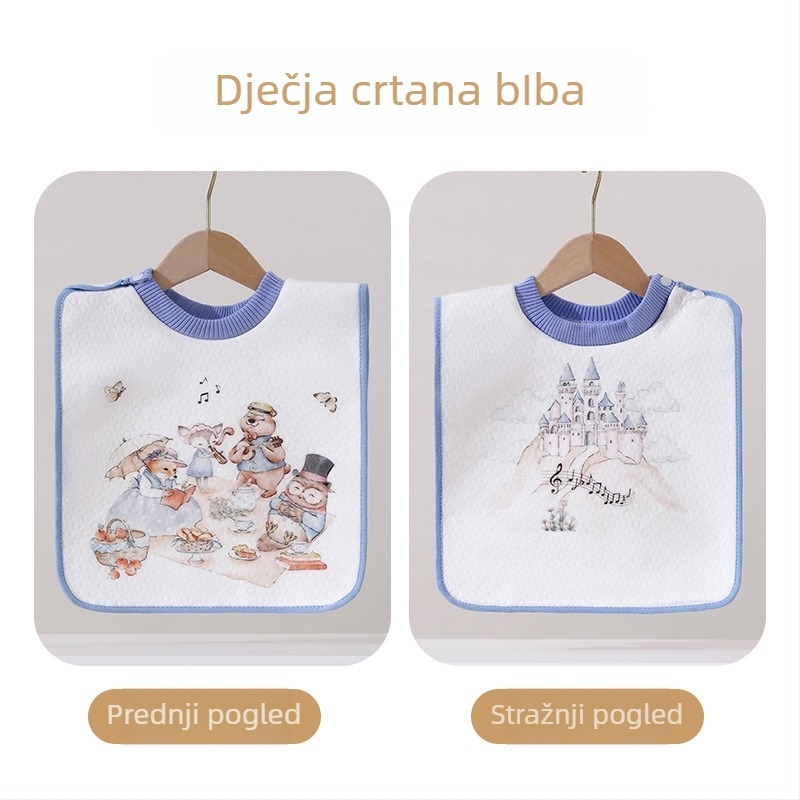 Dječji salivnik od 100% pamuka, vodootporan, četiri godišnja doba, za uzrast 3–8 godina, uzorci crtani/životi/cvijeće