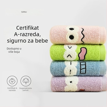 Sanli X Wowse Frog dječji ručnik od 100% pamuka, 45 g, 21 niti, izvezen, ko-brand, za pranje lica kod kuće