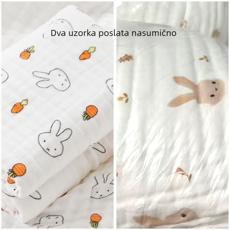 Dječji ručnik za kupanje za bebe, šest slojeva vlakna tipa A, 100% pamuk, otisak, ravno tkanje, 300-400 g