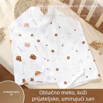 Bejbi zavijajuća deka - 100% pamuk; za novorođenčad; Maillard stil; težina 100–200 g; za sve sezone