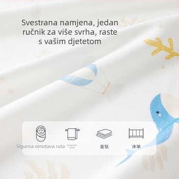 Zavijanje za novorođenčad od 100% pamuka, sve sezone, uzorak životinja/crtani likovi, Sigurnosna Klasa A