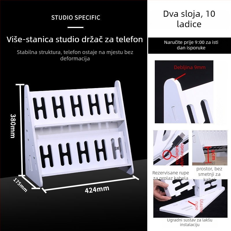 Držač za telefon za stolni i podni stalak, višestruka pozicija, PVC, jednostavan stil, 3C certifikat