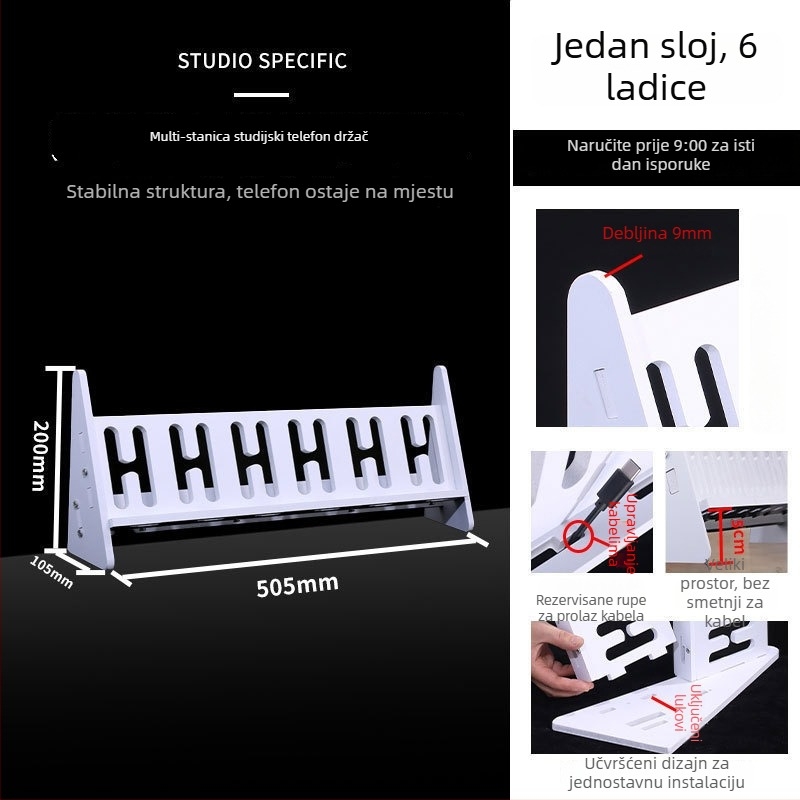 Držač za telefon za stolni i podni stalak, višestruka pozicija, PVC, jednostavan stil, 3C certifikat