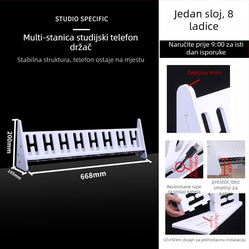 Držač za telefon za stolni i podni stalak, višestruka pozicija, PVC, jednostavan stil, 3C certifikat