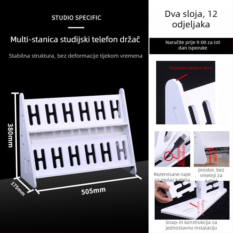 Držač za telefon za stolni i podni stalak, višestruka pozicija, PVC, jednostavan stil, 3C certifikat