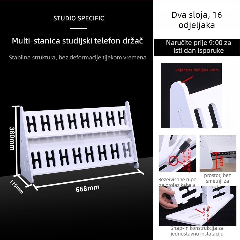Držač za telefon za stolni i podni stalak, višestruka pozicija, PVC, jednostavan stil, 3C certifikat