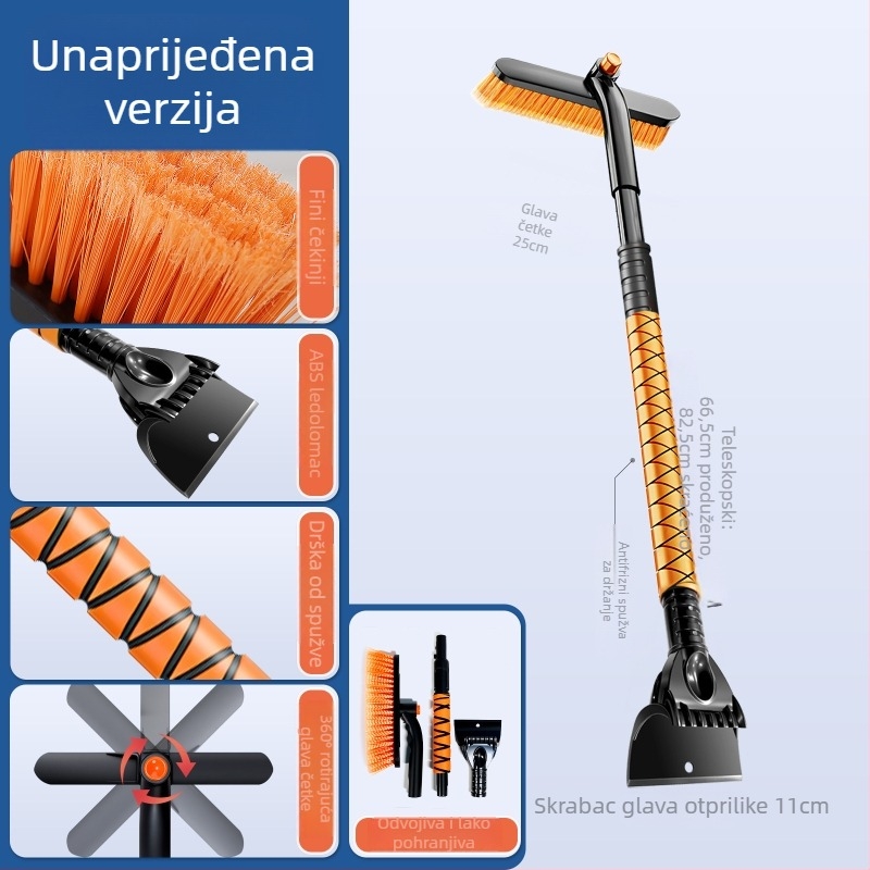 Auto snježna lopata s odmrzivačem prozora – Materijali: ABS, aluminijska legura, PET; Vrsta: lopata za snijeg; Prilagodba: dostupna; Marka: Zhen shang (ovlašteni privatni brend)