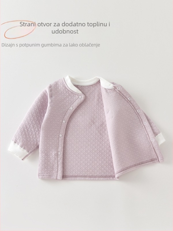 Dječji zimski topli komplet - 100% pamuk, dugi rukavi i hlače, bez kapuljače, unisex, višedjelni set, za dob 1-3 godine