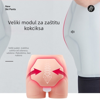 Silikonske hlače s zaštitom bokova za skijanje i klizanje, unisex, s integriranom jastučicom, modeli Hx1 klasični i hx2 lagani