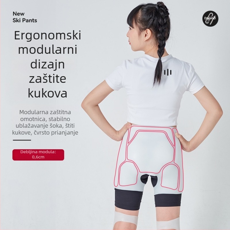 Silikonske hlače s zaštitom bokova za skijanje i klizanje, unisex, s integriranom jastučicom, modeli Hx1 klasični i hx2 lagani