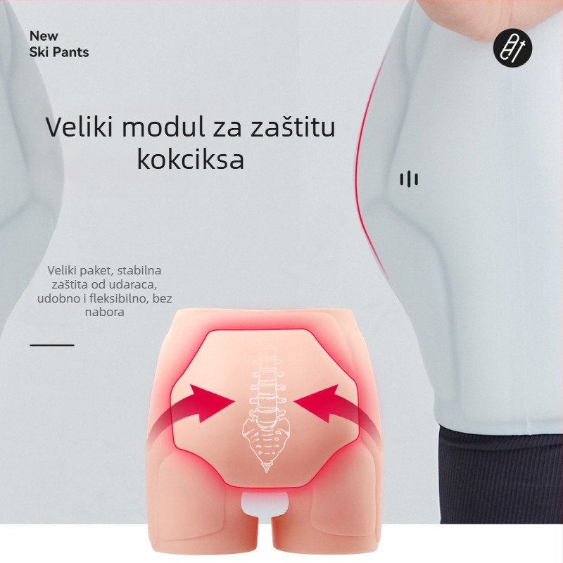 Silikonske hlače s zaštitom bokova za skijanje i klizanje, unisex, s integriranom jastučicom, modeli Hx1 klasični i hx2 lagani
