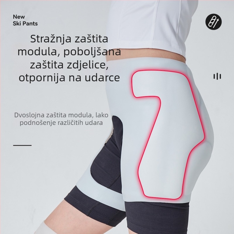 Silikonske hlače s zaštitom bokova za skijanje i klizanje, unisex, s integriranom jastučicom, modeli Hx1 klasični i hx2 lagani