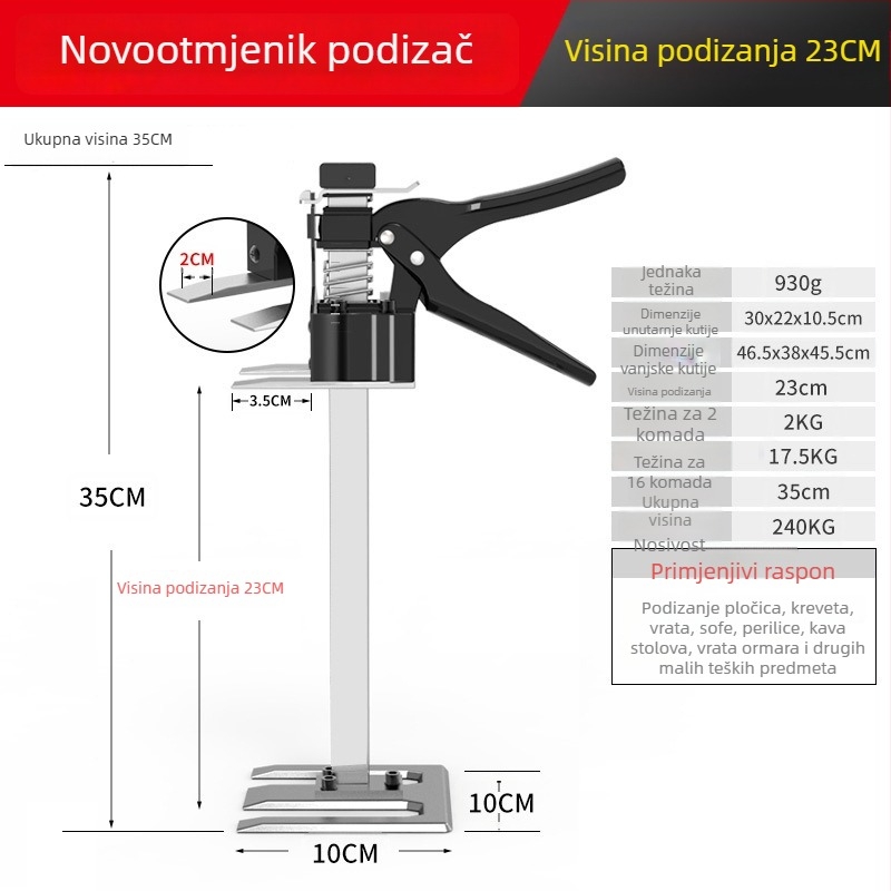 Pu Xing čelični podizač — set alata za ugradnju keramičkih pločica i drvenih vrata
