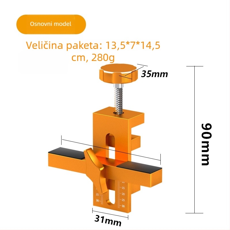 Višenamjenski stezni alat za ugradnju vrata garderobe od aluminijske legure | drvodjelstvo, kućna upotreba, 1 komplet
