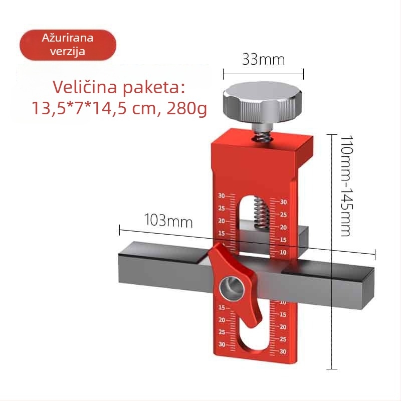 Višenamjenski stezni alat za ugradnju vrata garderobe od aluminijske legure | drvodjelstvo, kućna upotreba, 1 komplet