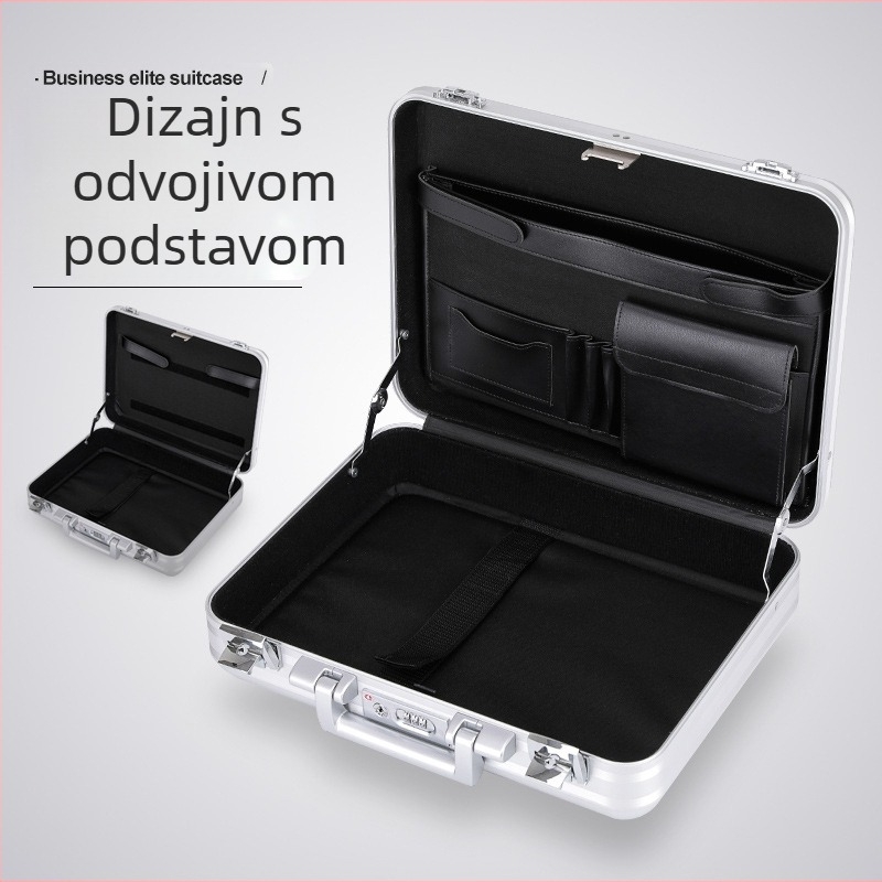 Aluminijska kutija za alat s kodnom zaključavanjem, prenosna, s odvojivom unutarnjom presvlakom, otporna na padove i udarce