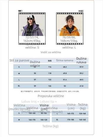 Jakna s kapuljom za vanjske aktivnosti, jednobojna poliester tkanina, debeli materijal, opuštena silueta, zatvarač sprijeda