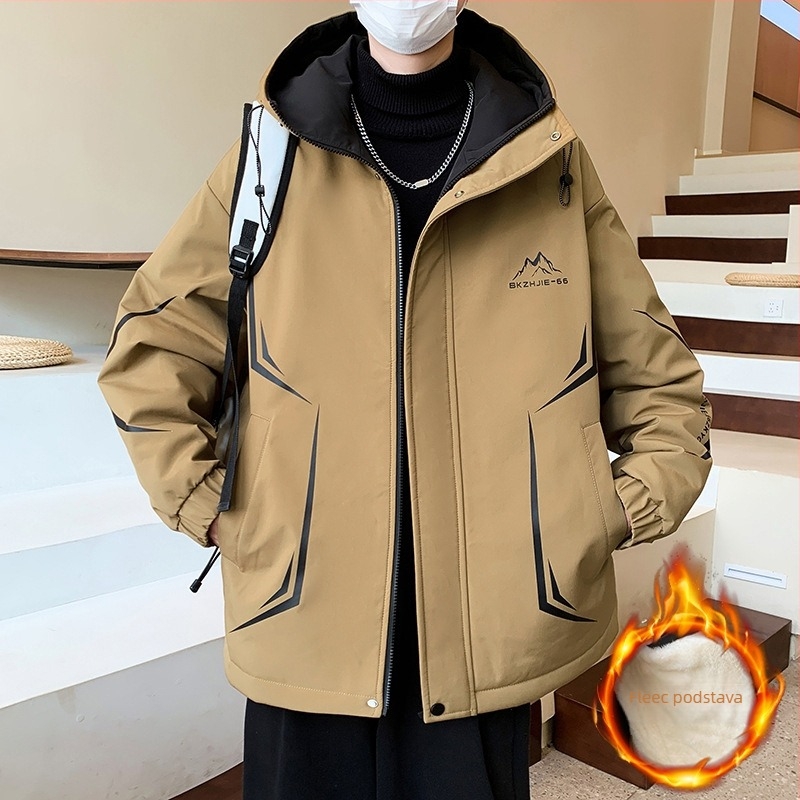 Jakna za tinejdžere s kapuljom, zipom, bez ovratnika, široka silueta, za proljeće i jesen