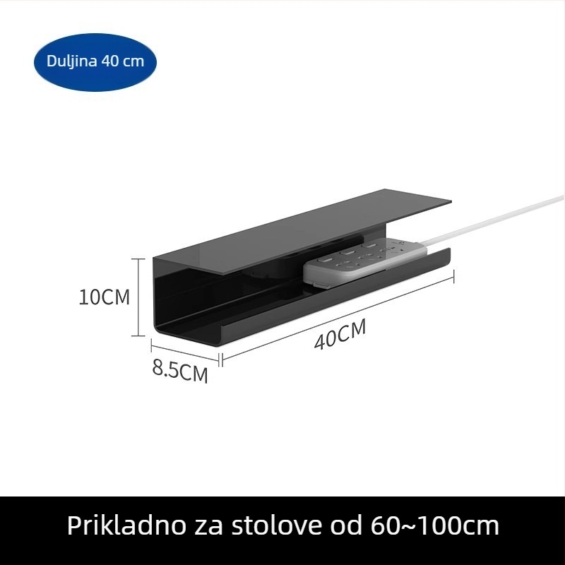 Organizator kablova ispod stola — plastični, moderan minimalistički stil (Materijal: plastika; Stil: moderni minimalistički; Pušten na tržište: 2025; Prostor za pohranu: radna ploha, dnevni boravak; Marka: Friendly)