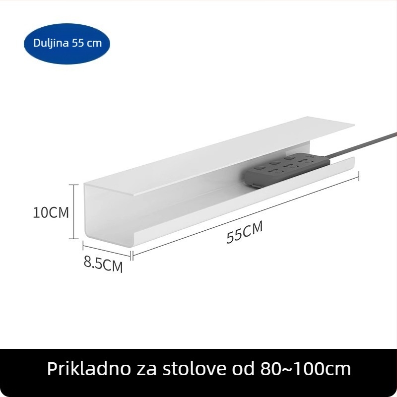 Organizator kablova ispod stola — plastični, moderan minimalistički stil (Materijal: plastika; Stil: moderni minimalistički; Pušten na tržište: 2025; Prostor za pohranu: radna ploha, dnevni boravak; Marka: Friendly)