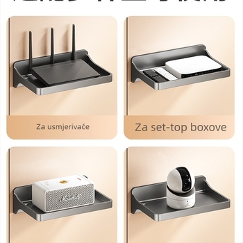 Stalak za router s 6 nivoa – organizator za modem, set-top box i kablove; montaža potrebna