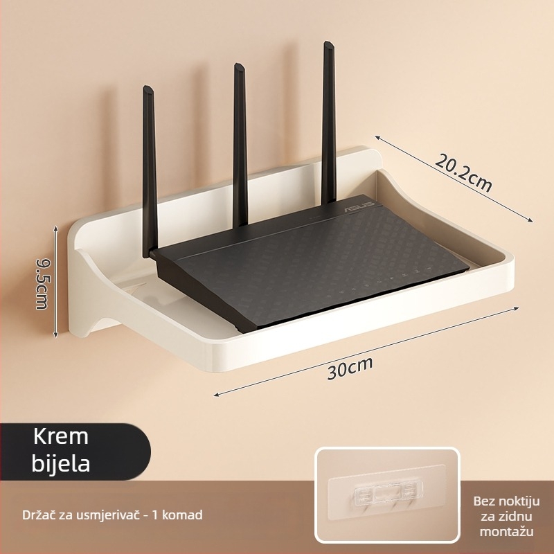 Stalak za router s 6 nivoa – organizator za modem, set-top box i kablove; montaža potrebna