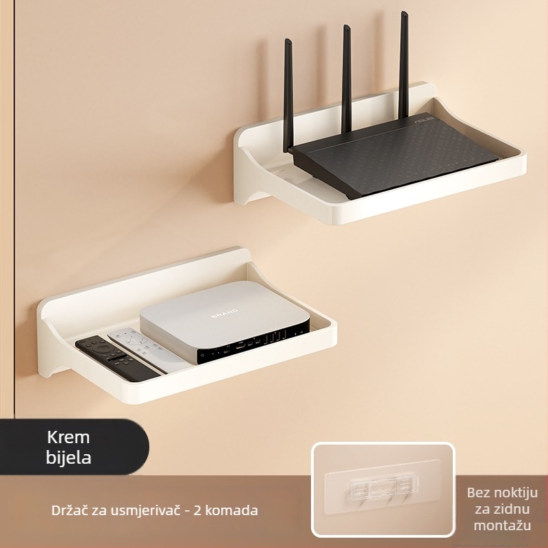 Stalak za router s 6 nivoa – organizator za modem, set-top box i kablove; montaža potrebna