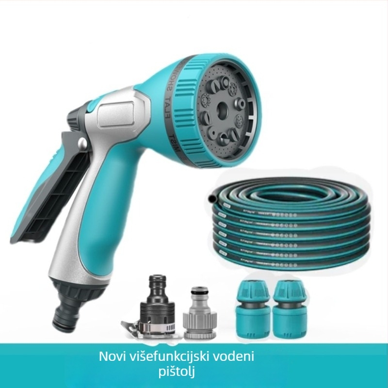 Navijač crijeva s mlaznicom i skladištem za navodnjavanje dvorišta - plastična mlaznica, tlak vode 7, težina 2.5