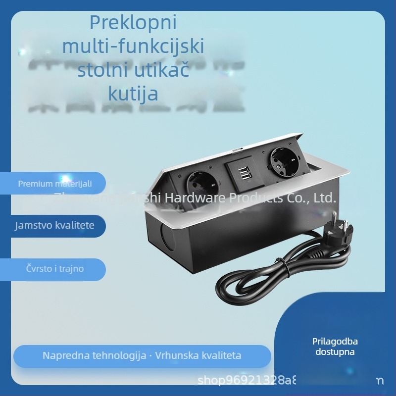 Pop-Up ugrađena multifunkcionalna stolna utičnica, marka Jian shi, ugradnja na stolu