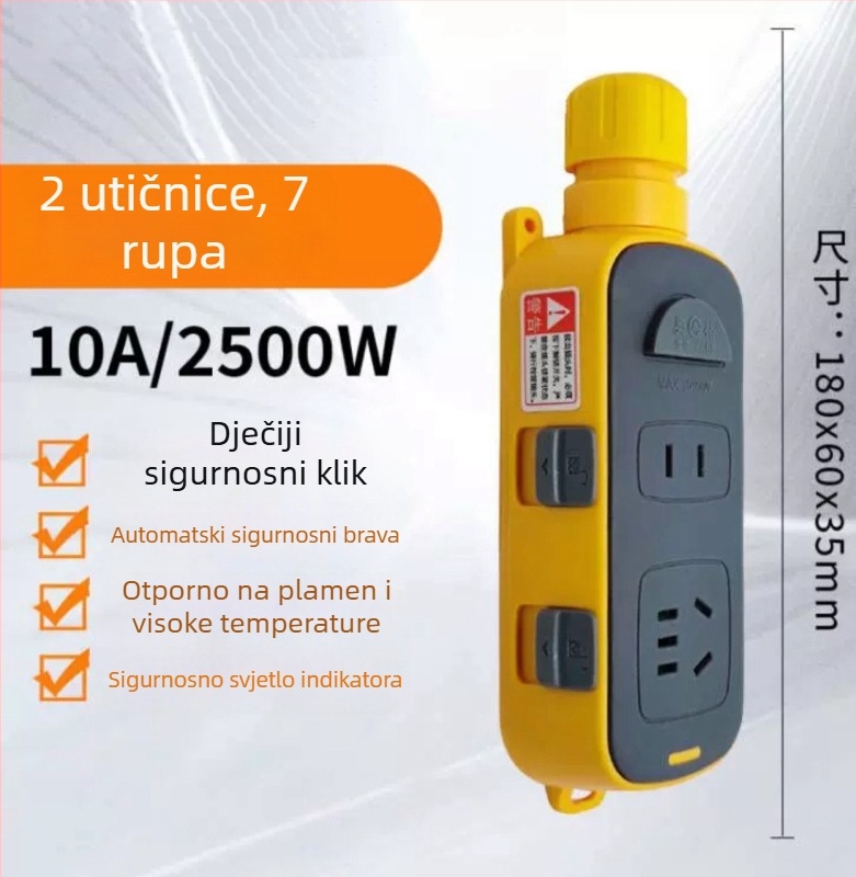 Utičnica za kabel s zaključavanjem, čisti bakreni kontakti, 10A, 100-250V, 2500W, Nacionalni standard