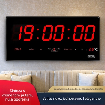 Stolni sat s BeiDou GPS, Wi‑Fi automatska sinhronizacija vremena, vječni kalendar, LED digitalni zaslon, stakleno kućište