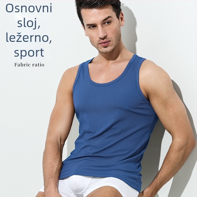 Muški tank top bez rukava od Ice Silk Modal — tanak, za sport