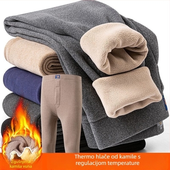 Muške termalne hlače s flisom - dvostruki sloj, ekstra debeli 501–600 g/m2, otporne na vjetar, prozračne, od akrilnih vlakana