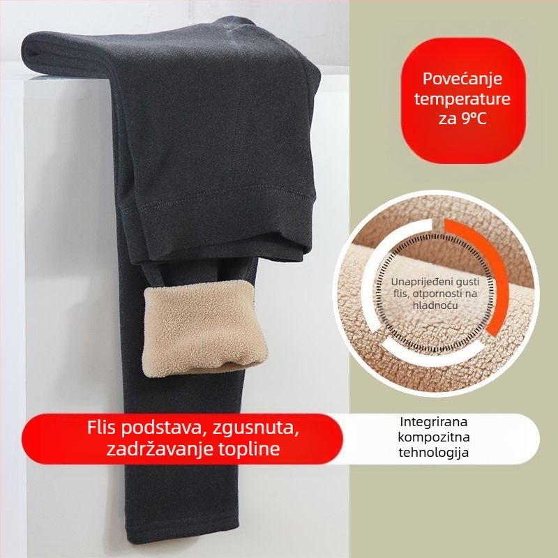 Muške termalne hlače s flisom - dvostruki sloj, ekstra debeli 501–600 g/m2, otporne na vjetar, prozračne, od akrilnih vlakana